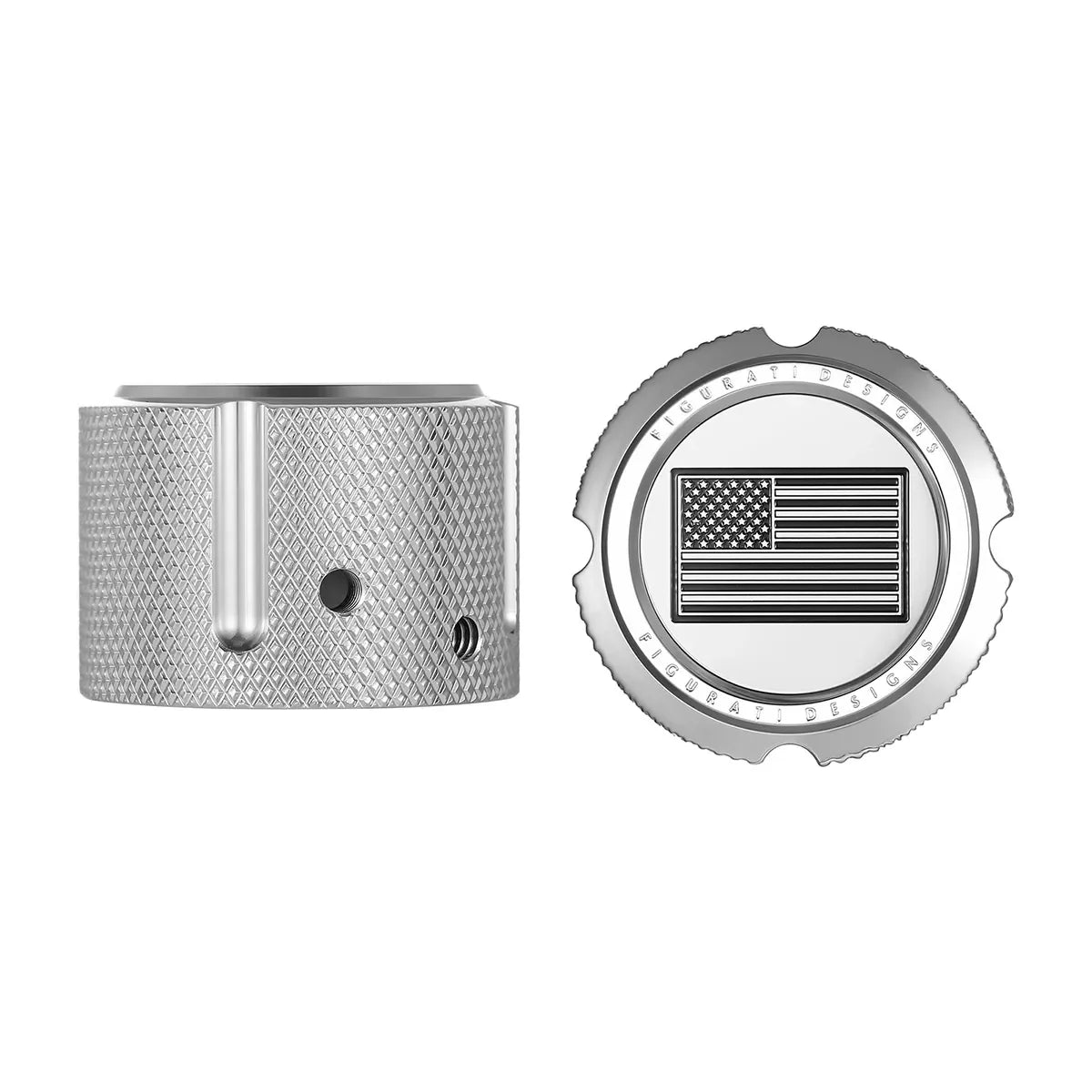 Harley-Davidson Stainless-Steel Front Axle Nut Covers American Flag - Reversed