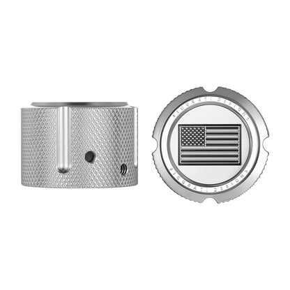 Harley-Davidson Stainless-Steel Front Axle Nut Covers American Flag - Reversed