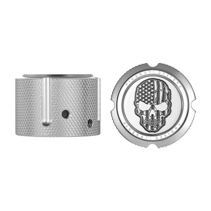 Harley-Davidson Stainless-Steel Front Axle Nut Covers Contrast Cut American Flag Skull