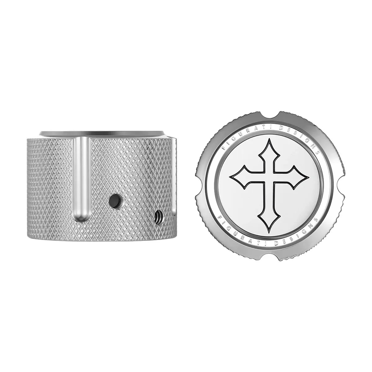 Harley-Davidson Stainless-Steel Front Axle Nut Covers Cross