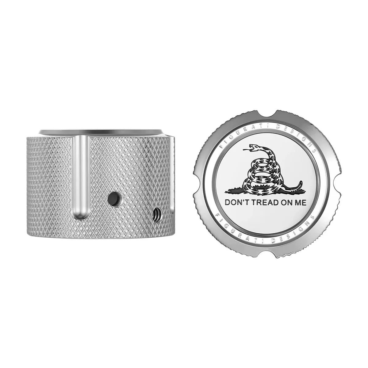 Harley-Davidson Stainless-Steel Front Axle Nut Covers Don't Tread On Me