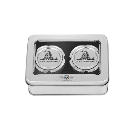 Harley-Davidson Stainless-Steel Front Axle Nut Covers Don't Tread On Me
