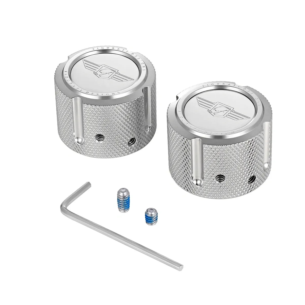 Harley-Davidson Stainless-Steel Front Axle Nut Covers Figurati Designs Logo