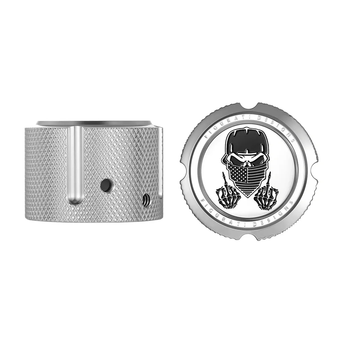 Harley-Davidson Stainless-Steel Front Axle Nut Covers Masked Skull