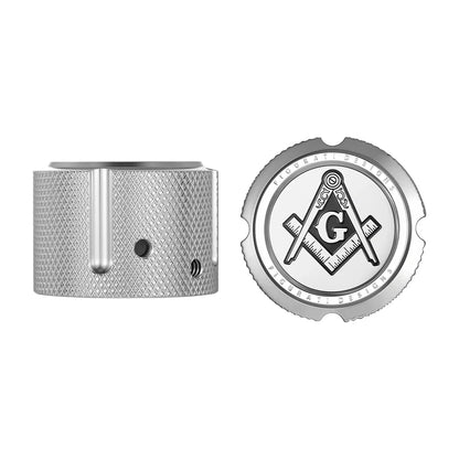 Harley-Davidson Stainless-Steel Front Axle Nut Covers Masonic Emblem