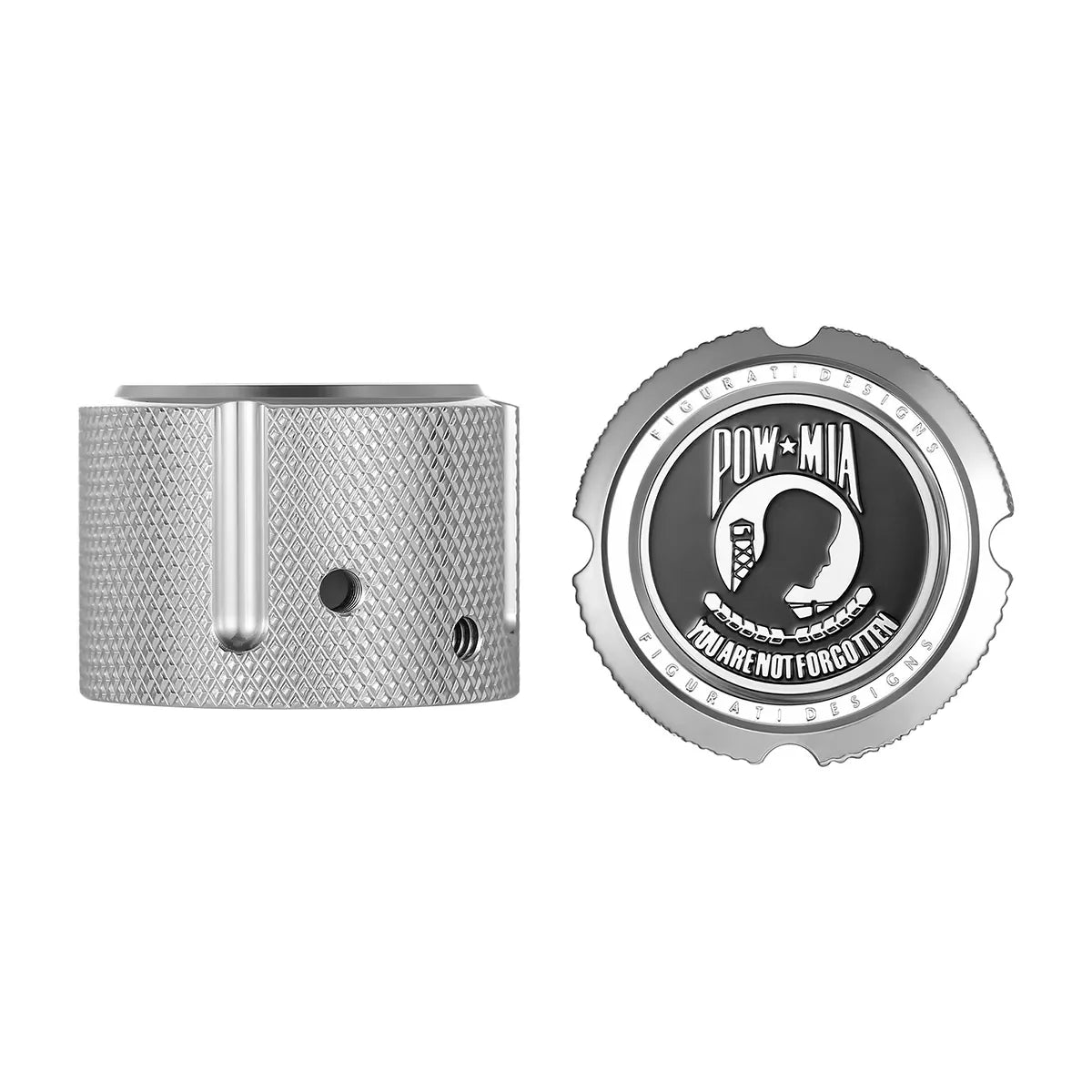 Harley-Davidson Stainless-Steel Front Axle Nut Covers POW MIA
