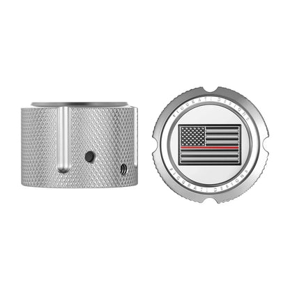 Harley-Davidson Stainless-Steel Front Axle Nut Covers Thin Red Line American Flag - Reversed