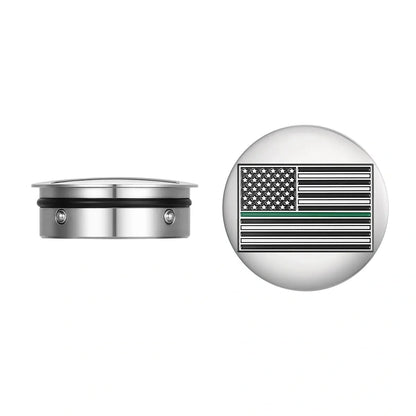 Harley-Davidson Stainless-Steel Swing Arm Covers American Flag Green Line *Represents ALL US Military* - Reversed