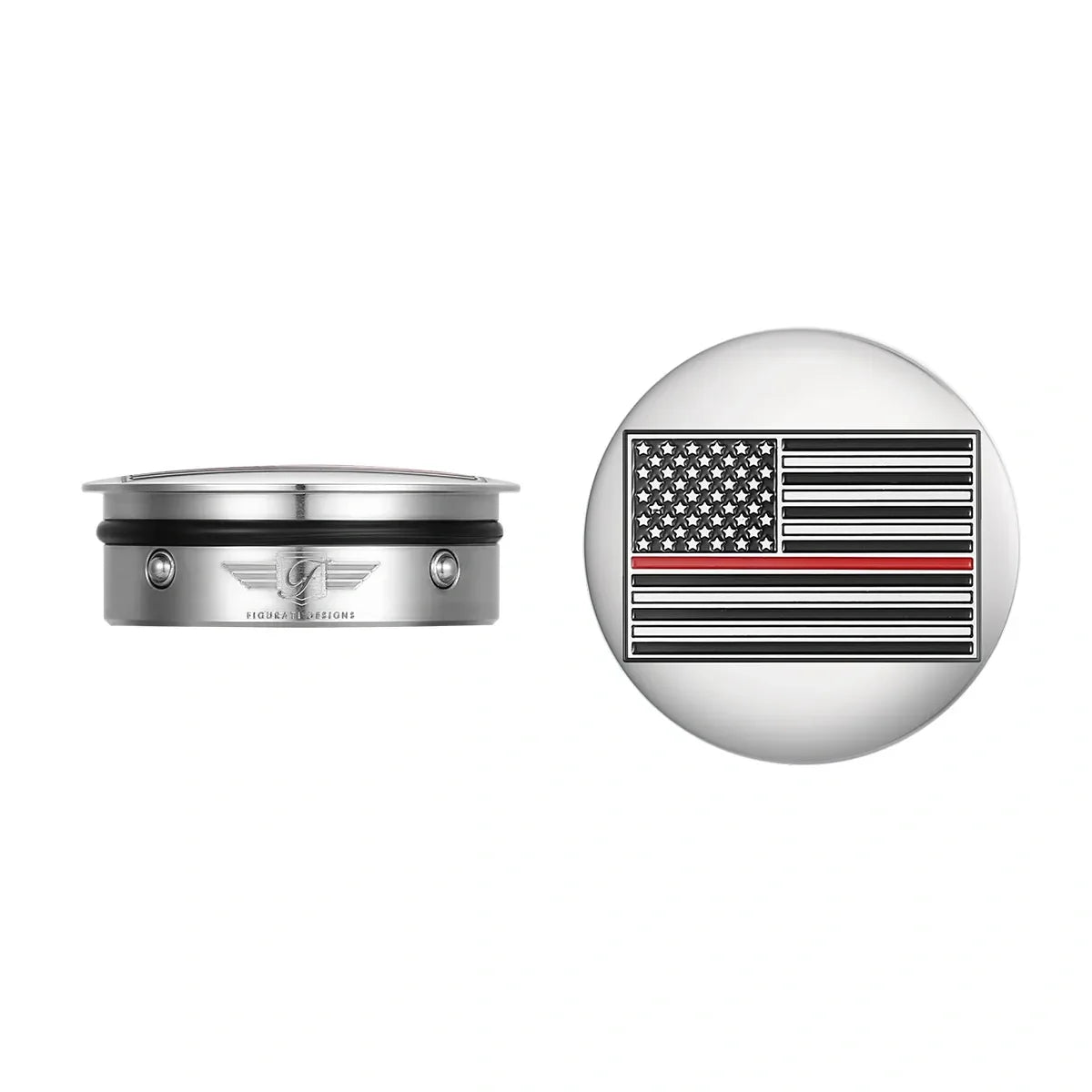 Harley-Davidson Stainless-Steel Swing Arm Covers Red Line American Flag