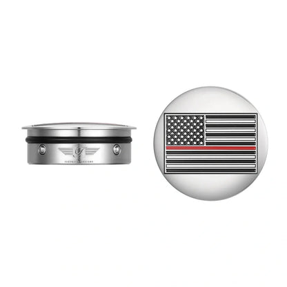 Harley-Davidson Stainless-Steel Swing Arm Covers Red Line American Flag