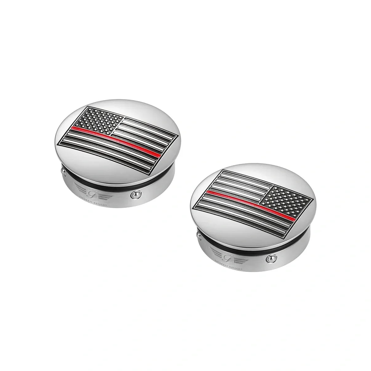 Harley-Davidson Stainless-Steel Swing Arm Covers Red Line American Flag