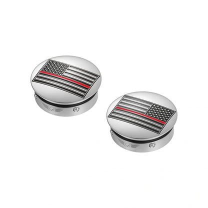 Harley-Davidson Stainless-Steel Swing Arm Covers Red Line American Flag