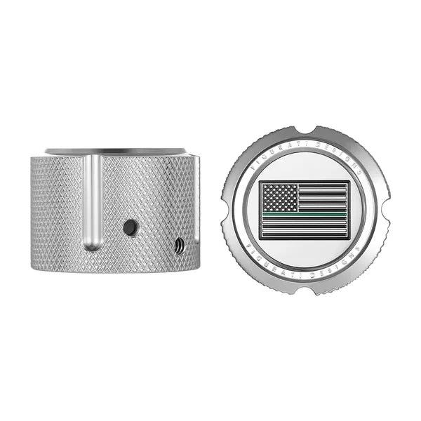 Harley-Davidson Stainless-Steel Front Axle Nut Covers Green Line American Flag - Reversed