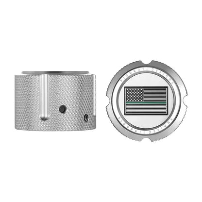 Harley-Davidson Stainless-Steel Front Axle Nut Covers Green Line American Flag - Reversed