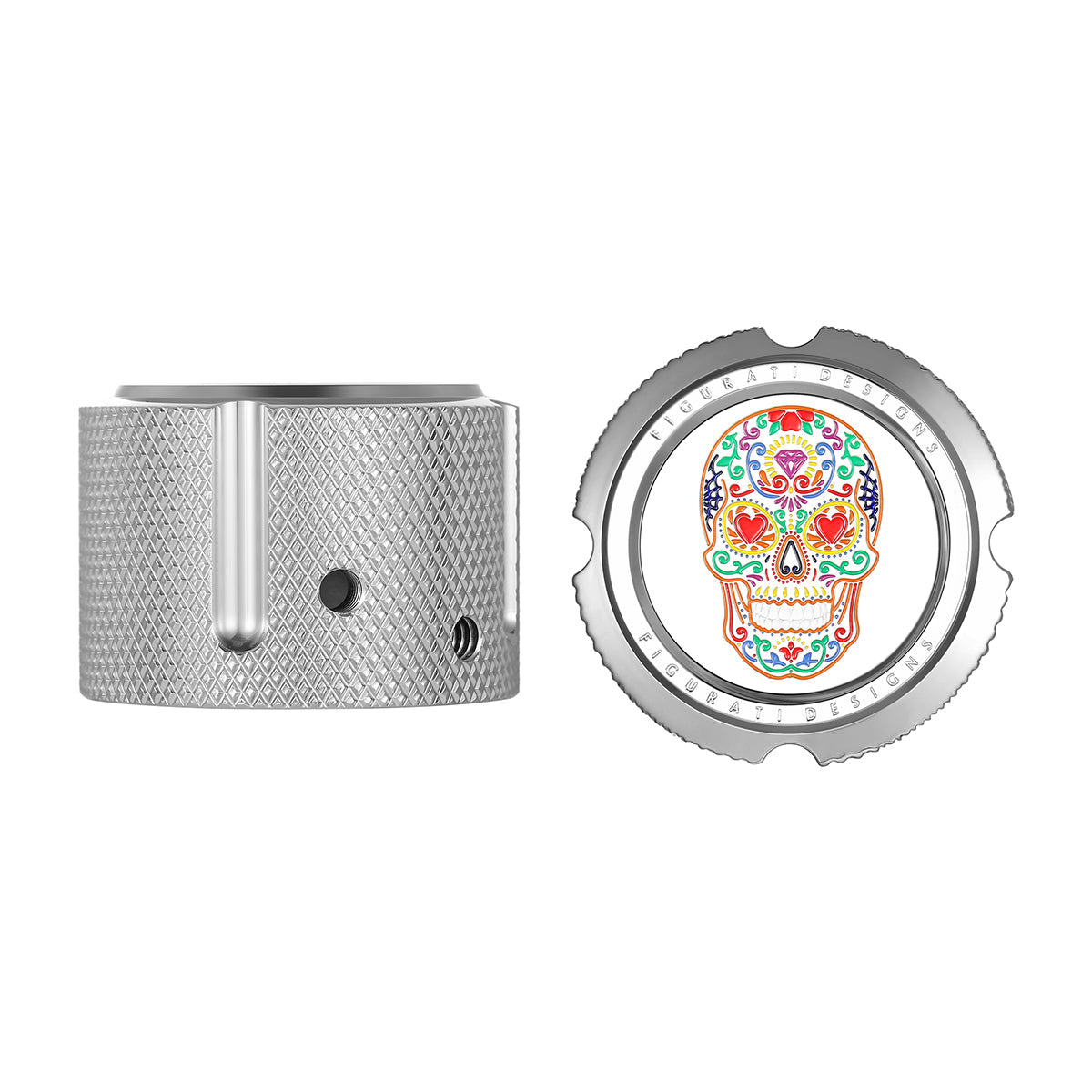 Harley-Davidson Stainless-Steel Sugar Skulls Front Axle Nut Covers