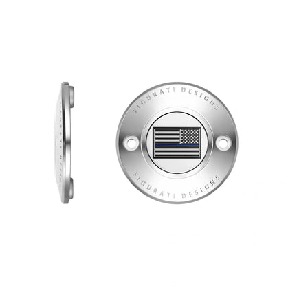 Harley-Davidson Stainless-Steel Thin Blue Line American Flag - Reversed M8 Timing Cover