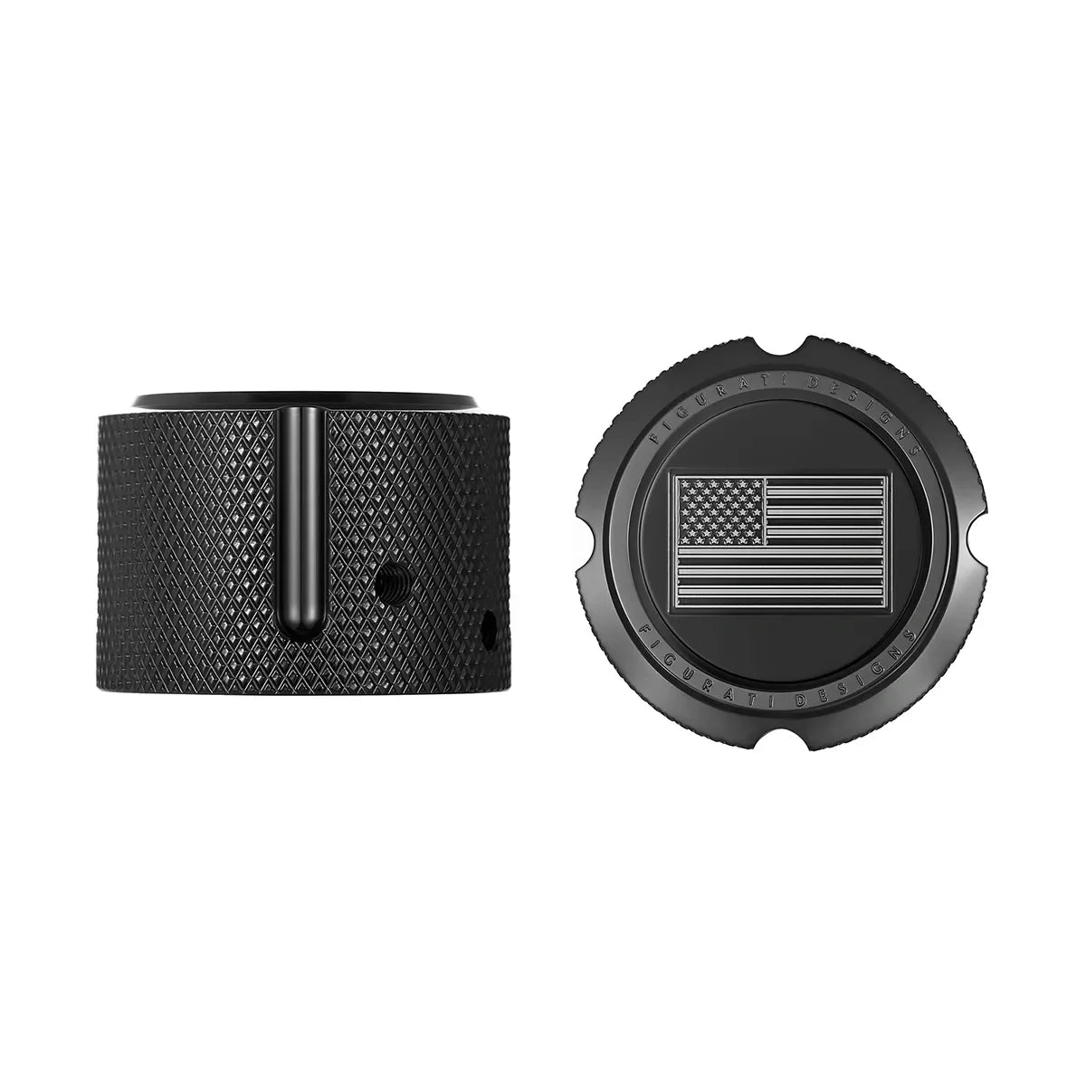Harley-Davidson Stainless-Steel in Black Front Axle Nut Covers American Flag - Reversed