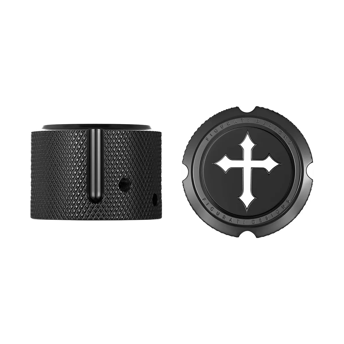 Harley-Davidson Stainless-Steel in Black Front Axle Nut Covers Cross