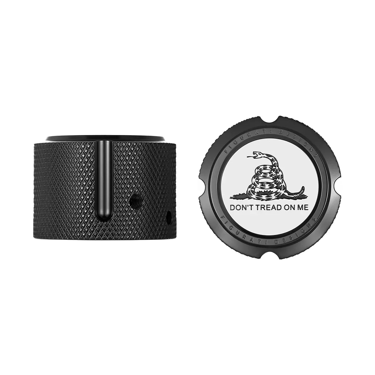 Harley-Davidson Stainless-Steel in Black Front Axle Nut Covers Don't Tread on Me