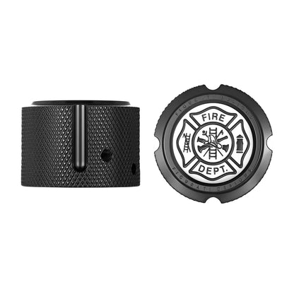 Harley-Davidson Stainless-Steel in Black Front Axle Nut Covers Maltese Cross-FIRE