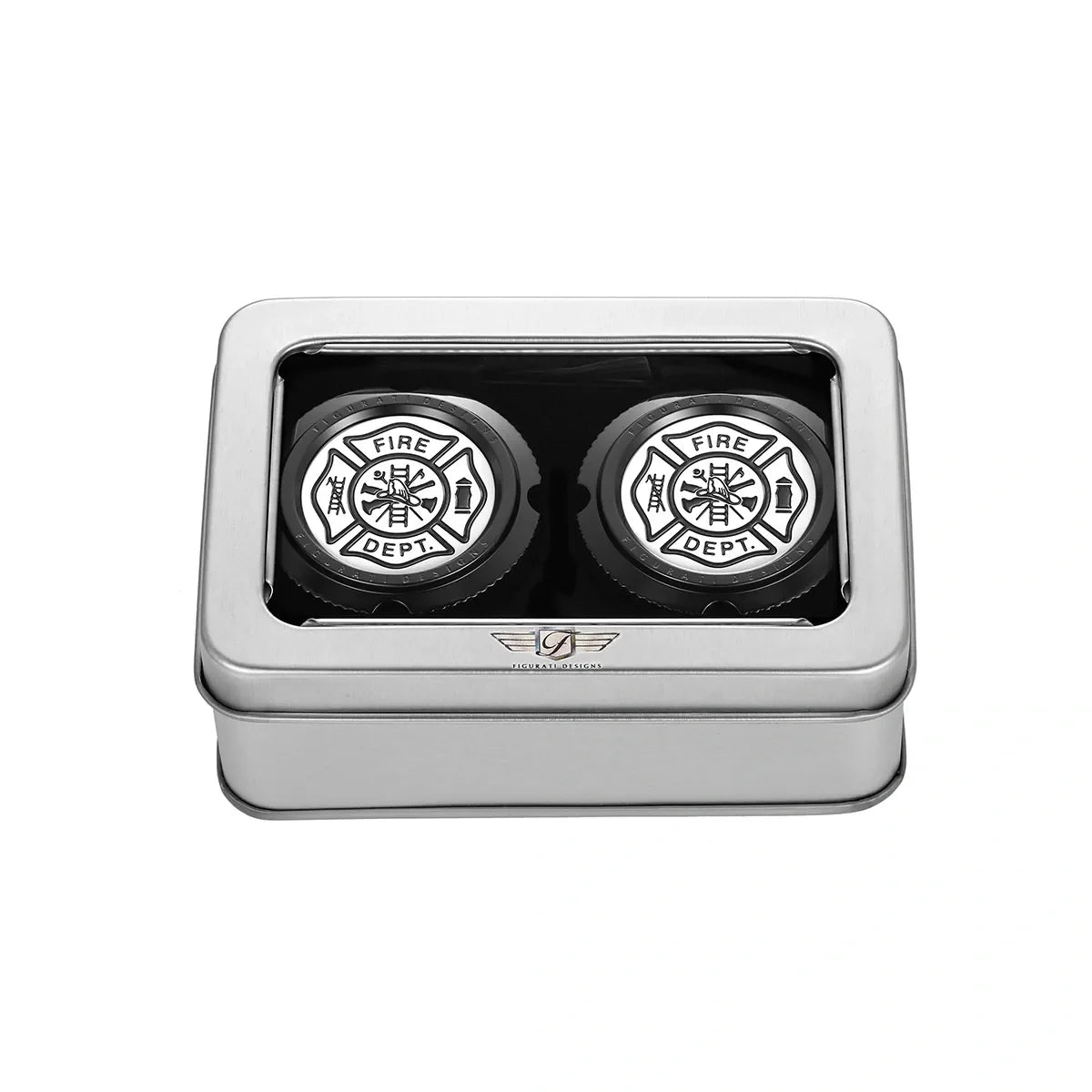 Harley-Davidson Stainless-Steel in Black Front Axle Nut Covers Maltese Cross-FIRE