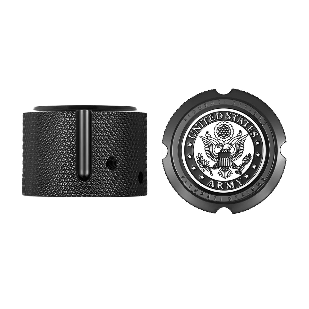 Harley-Davidson Stainless-Steel in Black Front Axle Nut Covers Officially Licensed US Army