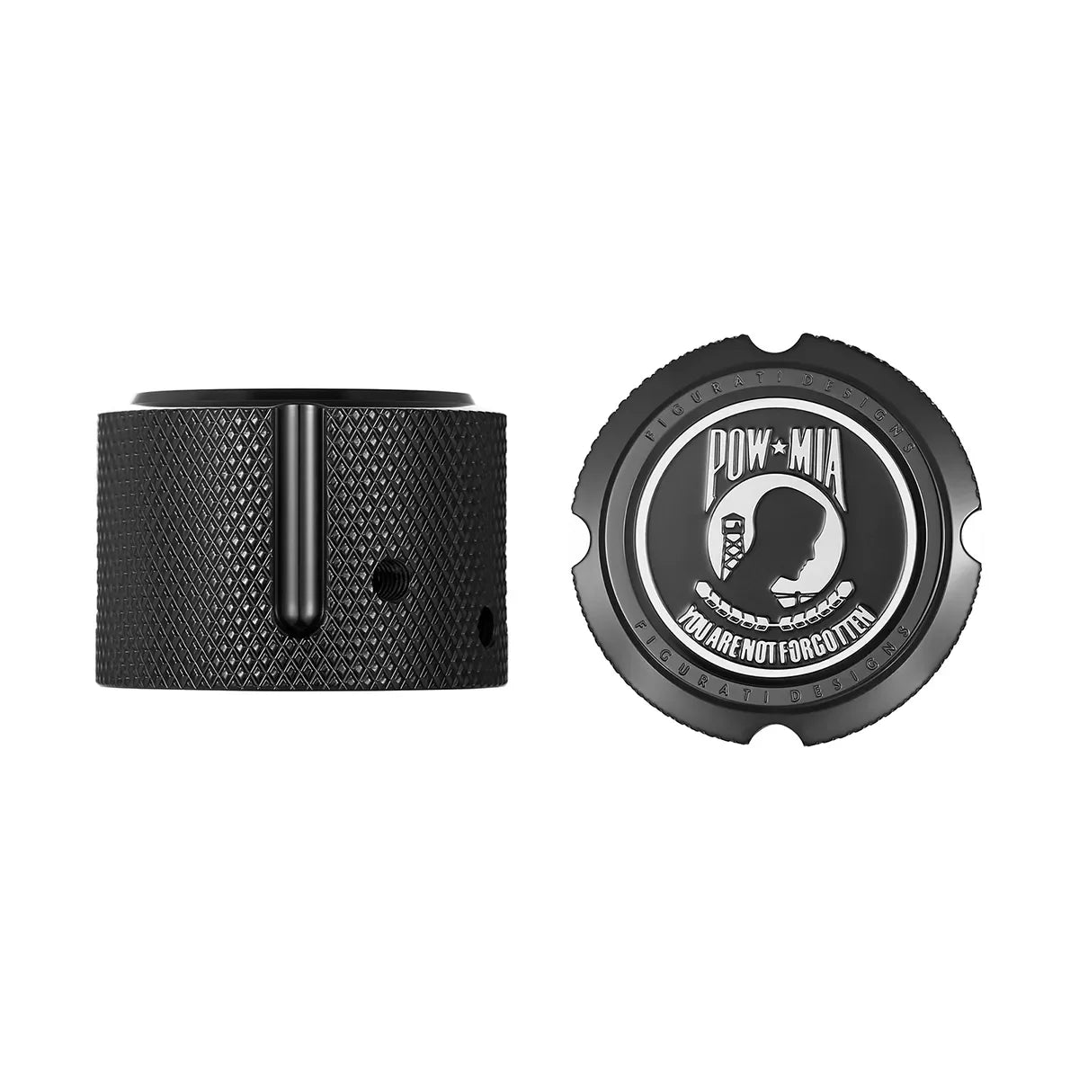 Harley-Davidson Stainless-Steel in Black Front Axle Nut Covers POW MIA