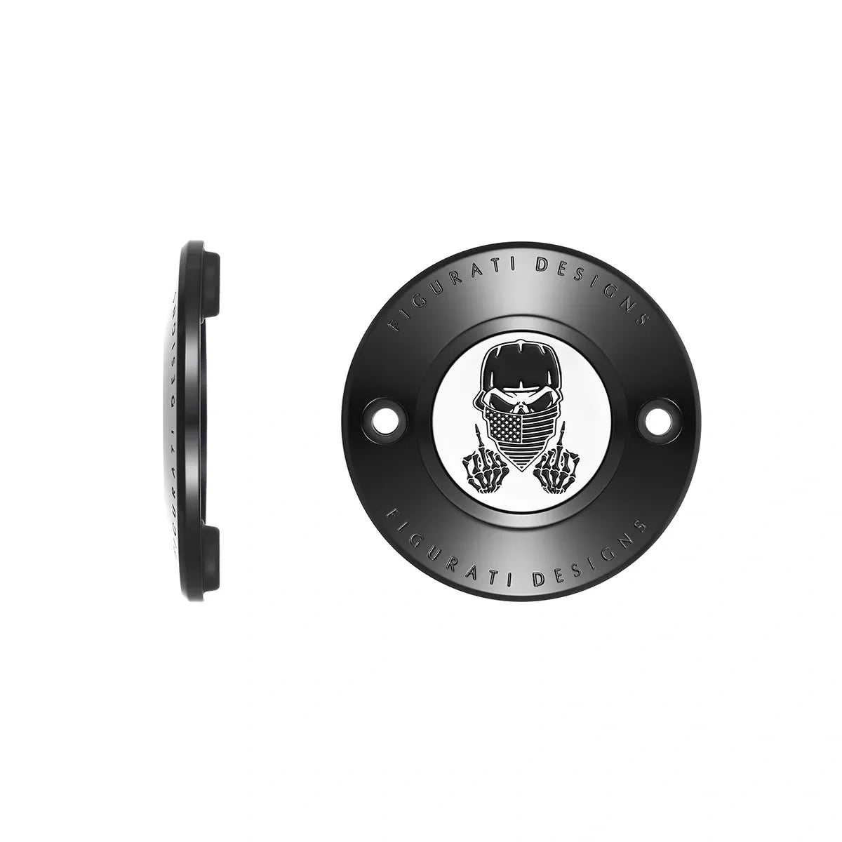 Harley-Davidson Stainless-Steel in Black Masked Skull M8 Timing Cover
