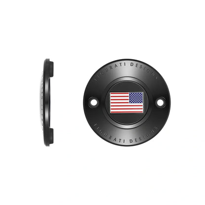 Harley-Davidson Stainless-Steel in Black Red White and Blue American Flag - Reversed M8 Timing Cover