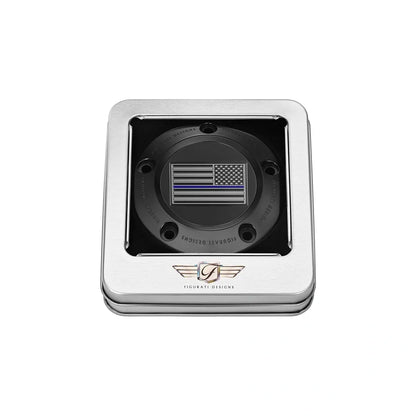 Harley-Davidson Stainless-Steel in Black Thin Blue Line American Flag - Reversed Twin Cam Timing Cover