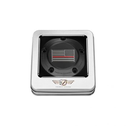 Harley-Davidson Stainless-Steel in Black Thin Red Line American Flag - Reversed Twin Cam Timing Cover