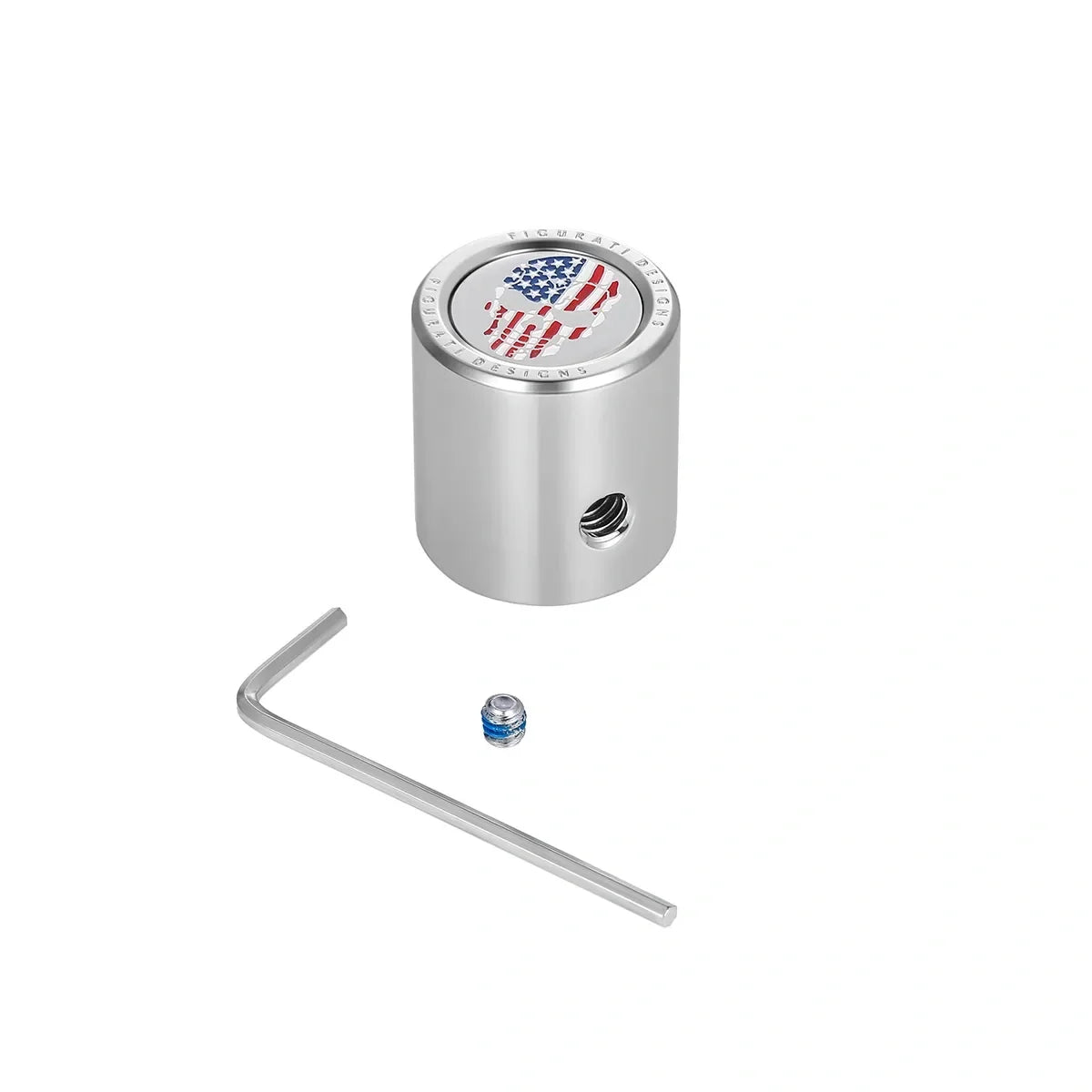 Heel Toe Shifter Cover - Stainless-Steel Red White and Blue American Flag Skull