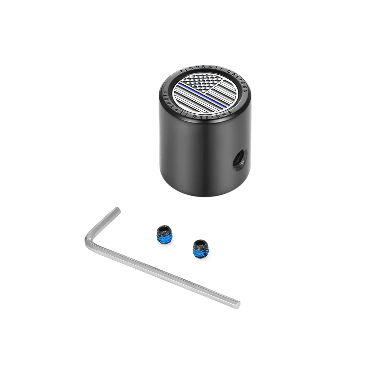 Heel Toe Shifter Cover - Stainless-Steel/Black Blue Line American Flag