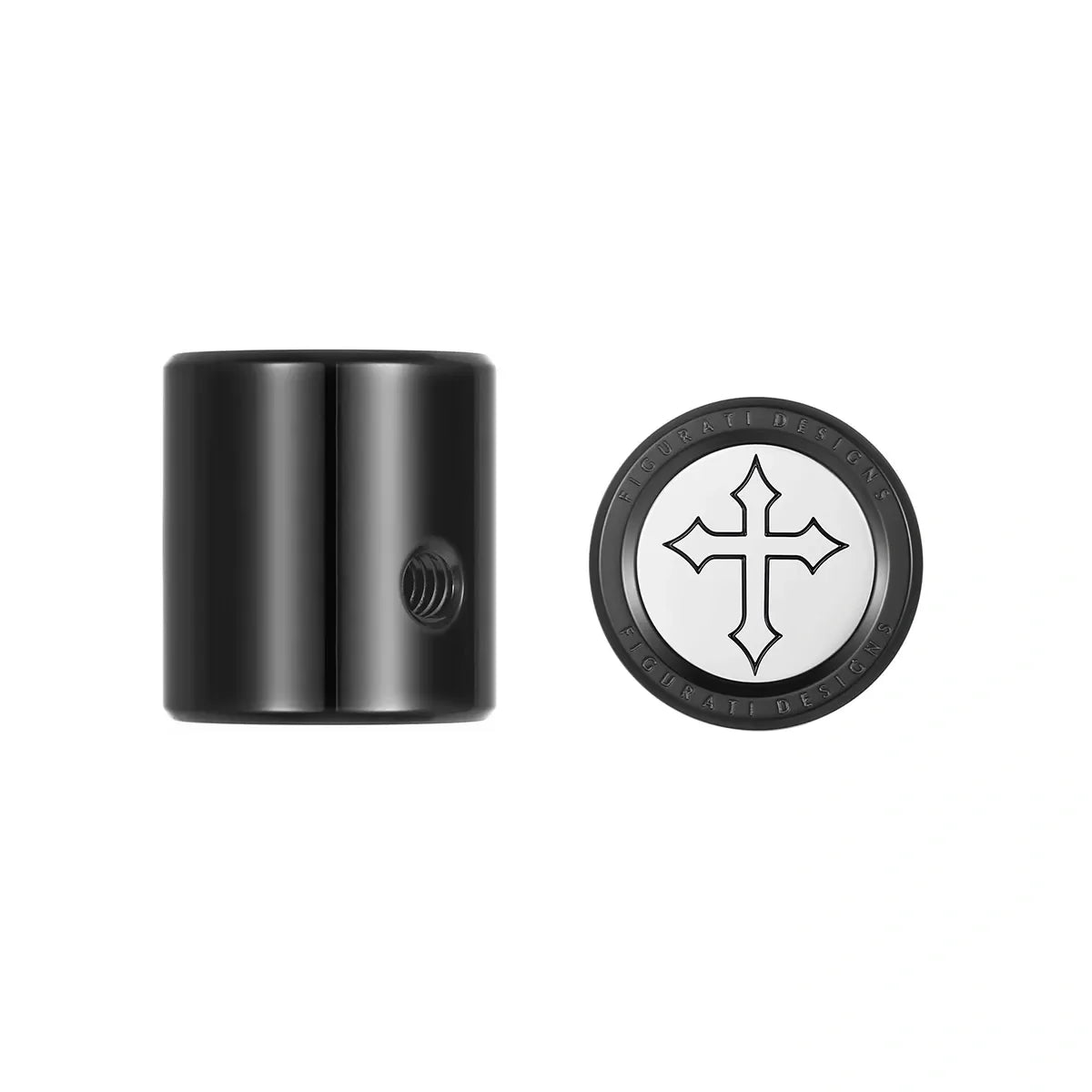 Heel Toe Shifter Cover - Stainless-Steel in Black Cross
