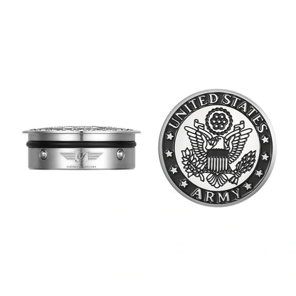 *Officially Licensed* Harley-Davidson Stainless-Steel / Black Swing Arm Covers Army Seal