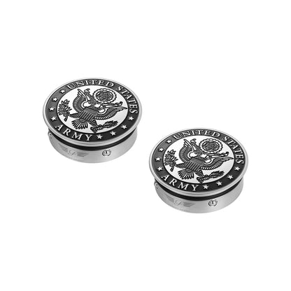 *Officially Licensed* Harley-Davidson Stainless-Steel / Black Swing Arm Covers Army Seal
