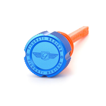 Performance Magnetic Dipstick for Harley-Davidson M8 Softail - Knurled Blue