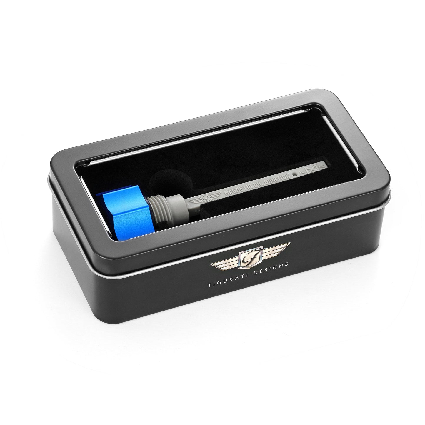 Performance Magnetic Transmission Dipstick for Harley-Davidson All Models - Curved Blue
