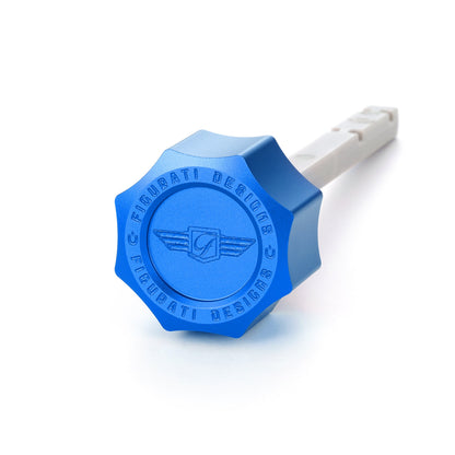 Performance Magnetic Transmission Dipstick for Harley-Davidson Touring M8 - Curved Blue