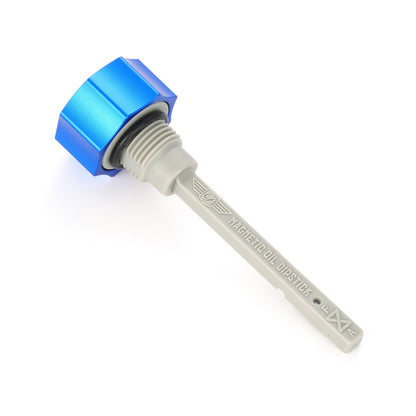Performance Magnetic Transmission Dipstick for Harley-Davidson All Models - Curved Blue
