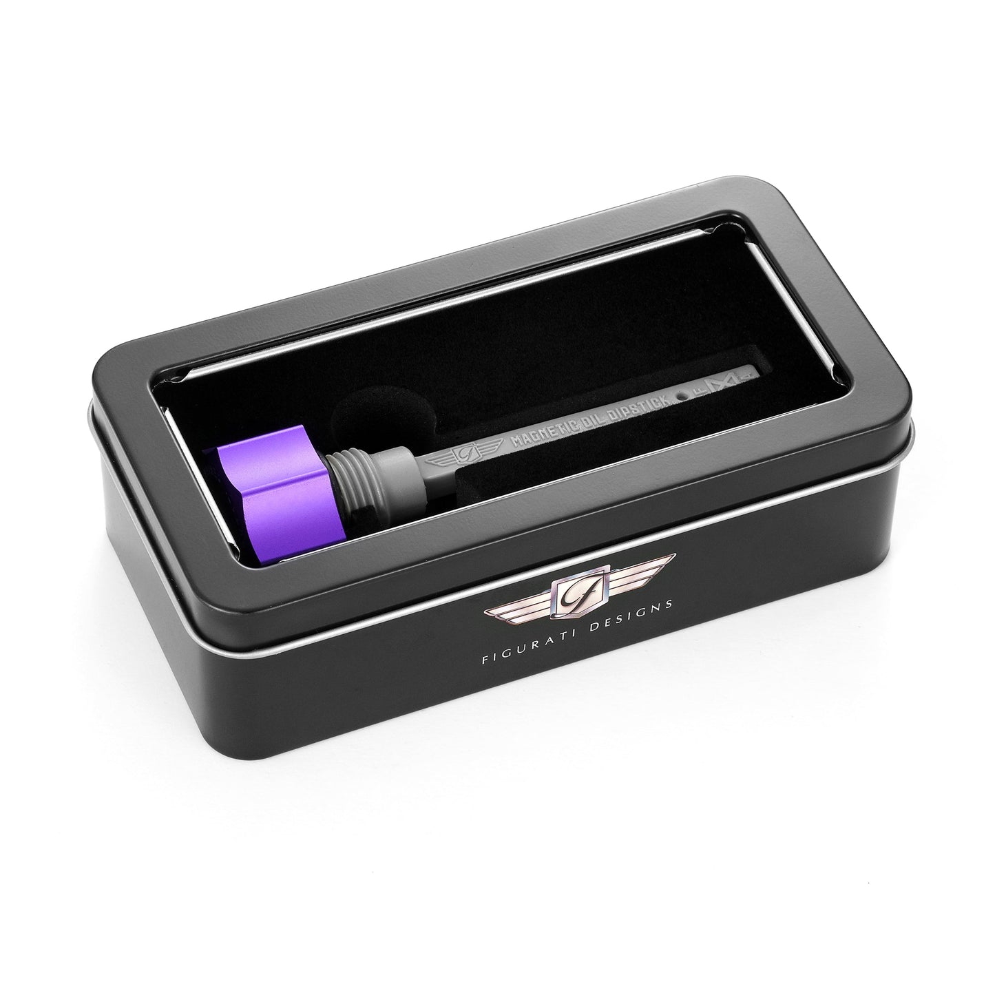 Performance Magnetic Transmission Dipstick for Harley-Davidson All Models - Curved Purple