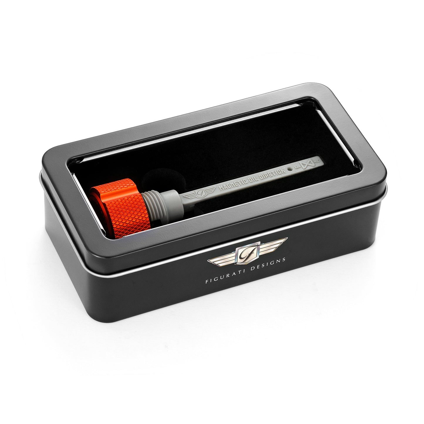 Performance Magnetic Transmission Dipstick for Harley-Davidson All Models - Knurled Orange