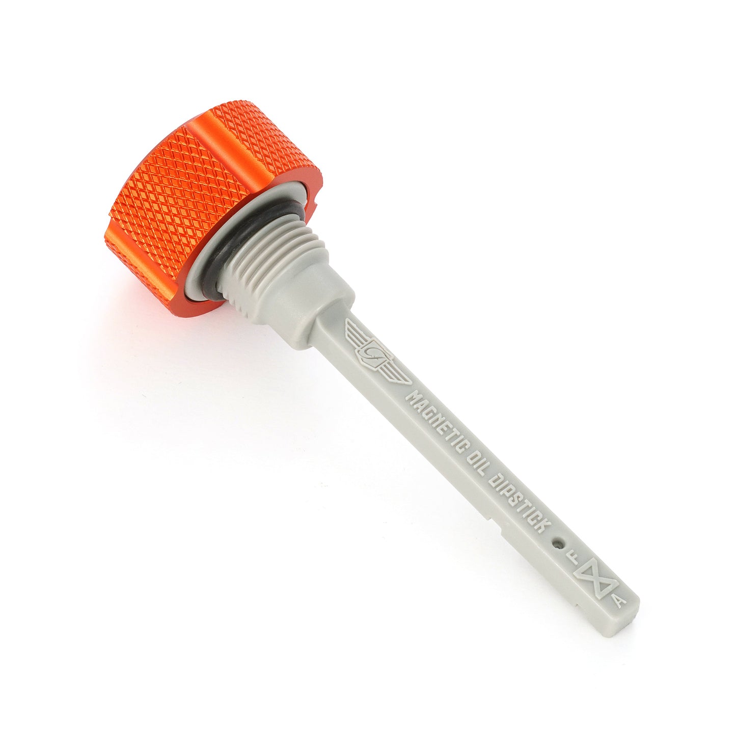 Performance Magnetic Transmission Dipstick for Harley-Davidson All Models - Knurled Orange