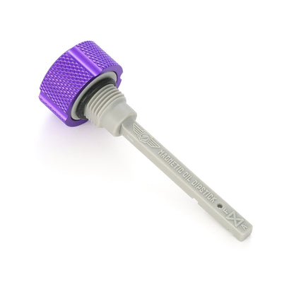 Performance Magnetic Transmission Dipstick for Harley-Davidson All Models - Knurled Purple