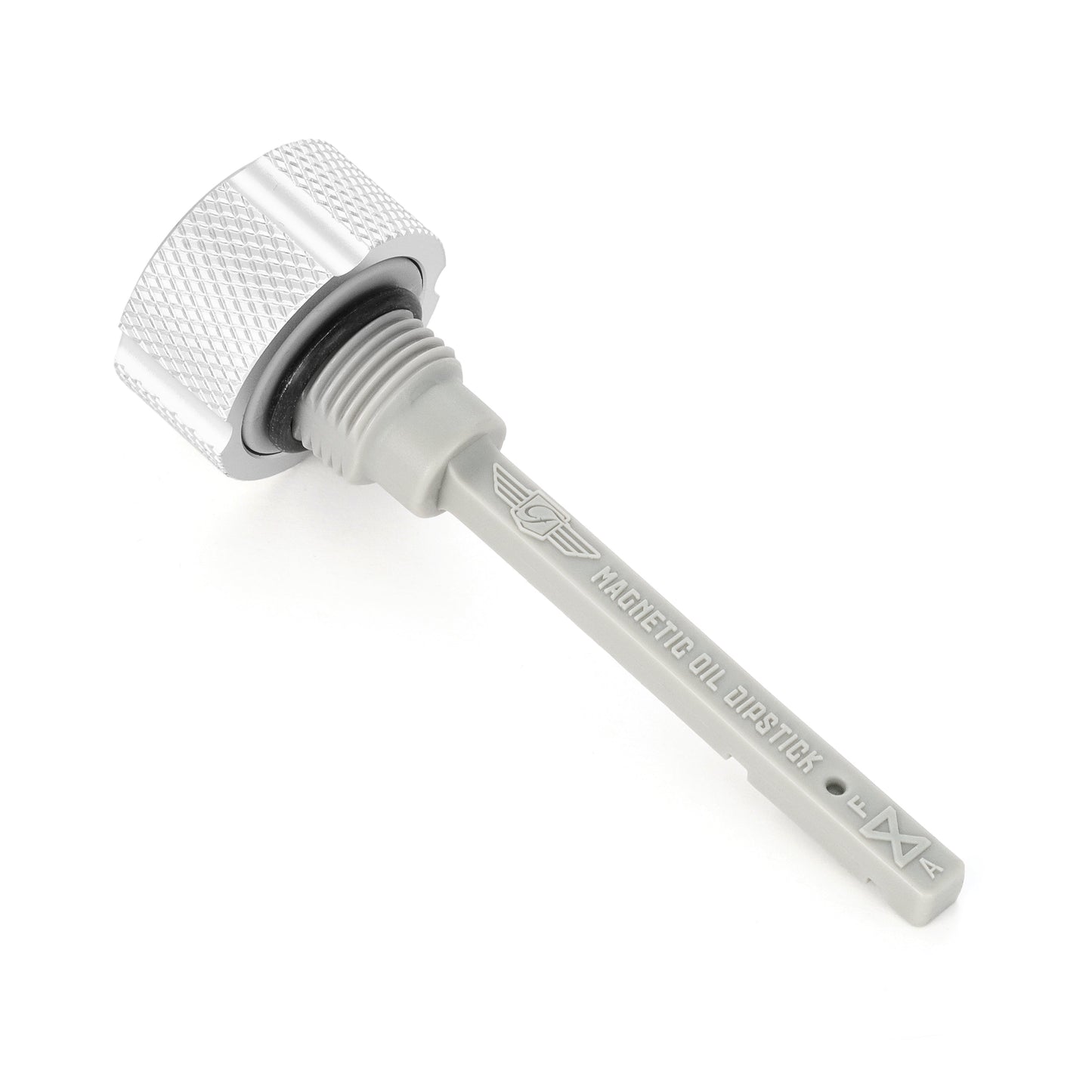 Performance Magnetic Transmission Dipstick for Harley-Davidson Touring M8 - Knurled Raw Silver