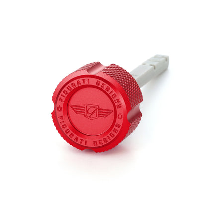 Performance Magnetic Transmission Dipstick for Harley-Davidson All Models - Knurled Red